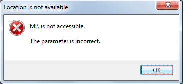 El parámetro es incorrecto en la memoria USB