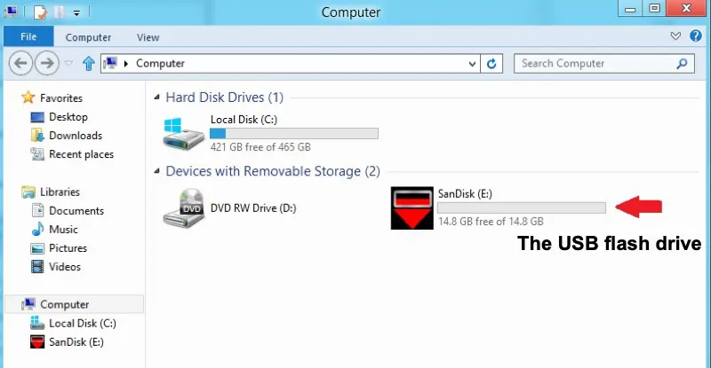 memoria USB en Windows