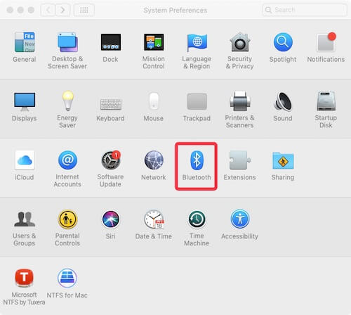 Select Bluetooth in System Preferences