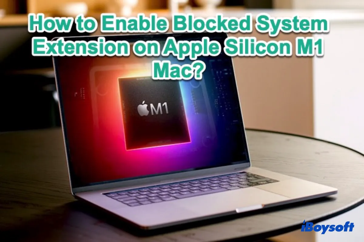 activer les extensions système sur Mac M1