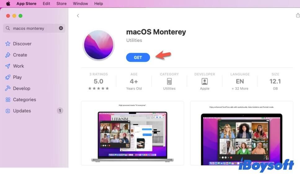install macOS Monterey from App Store