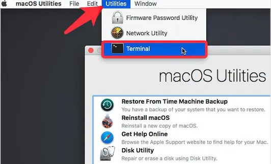 redefina sua senha esquecida do Mac via Terminal no Modo de Recuperação do macOS
