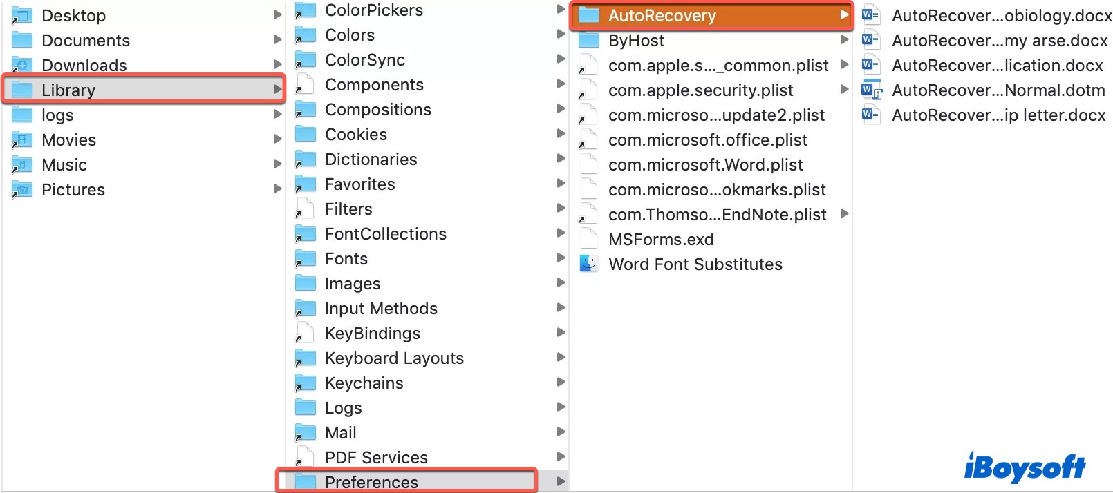 recuperar archivo de Word desde la carpeta de Autorecovery en Mac