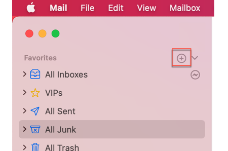 Add junk trash folder in macOS Big Sur Mail