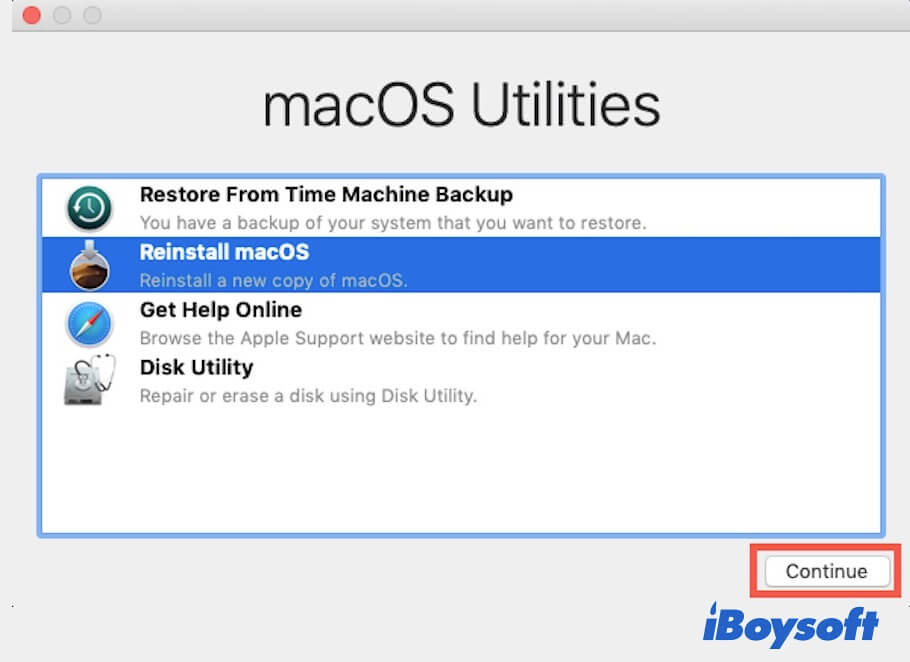Utilidades de macOS en Modo de Recuperación