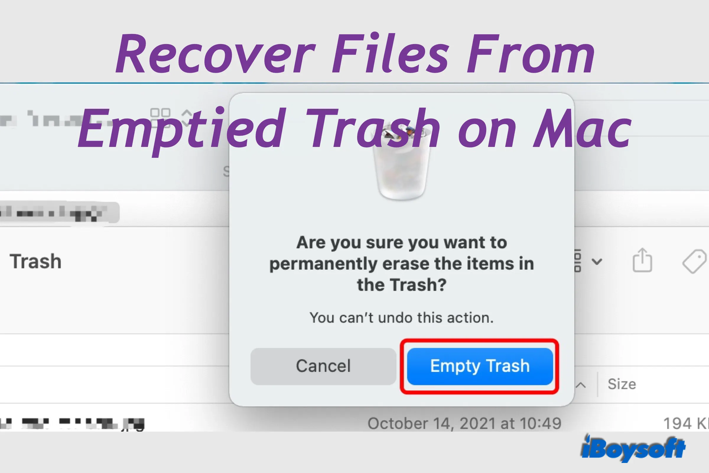 como recuperar arquivos da lixeira esvaziada no Mac