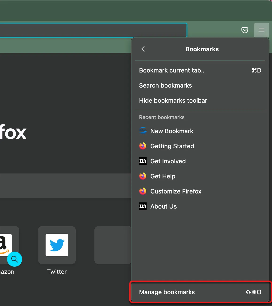 Manage Bookmarks in Firefox