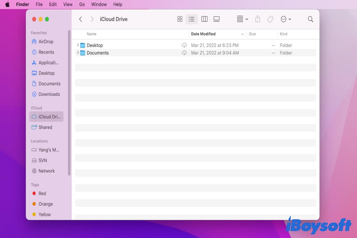 Dateien von iCloud auf den Mac verschieben