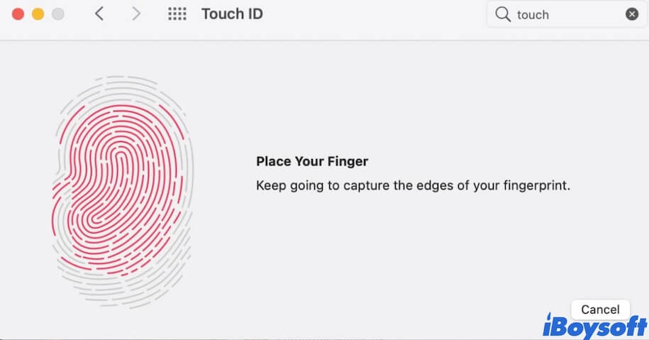 let Touch ID sensor to capture your fingerprint on Mac