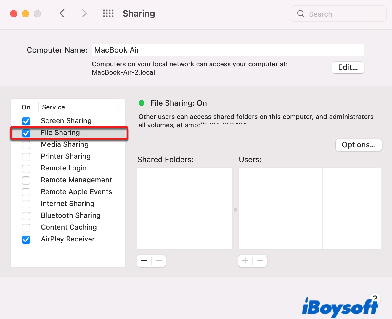 Enable File Sharing on Mac