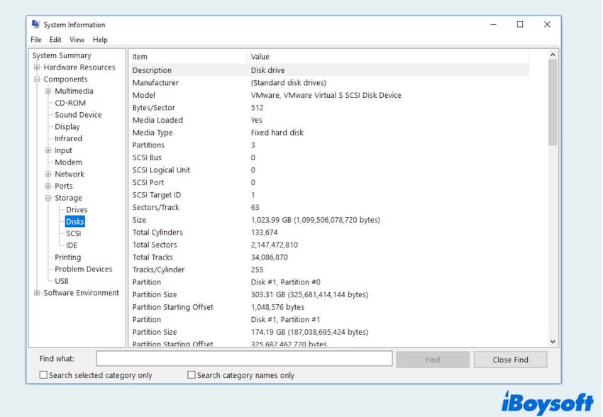 how to check storage interface on Windows