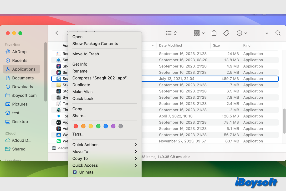 applications non prises en charge sur Mac