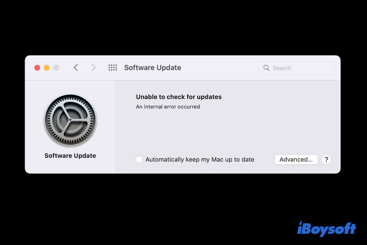 Software Update auf dem Mac nicht gefunden werden kann