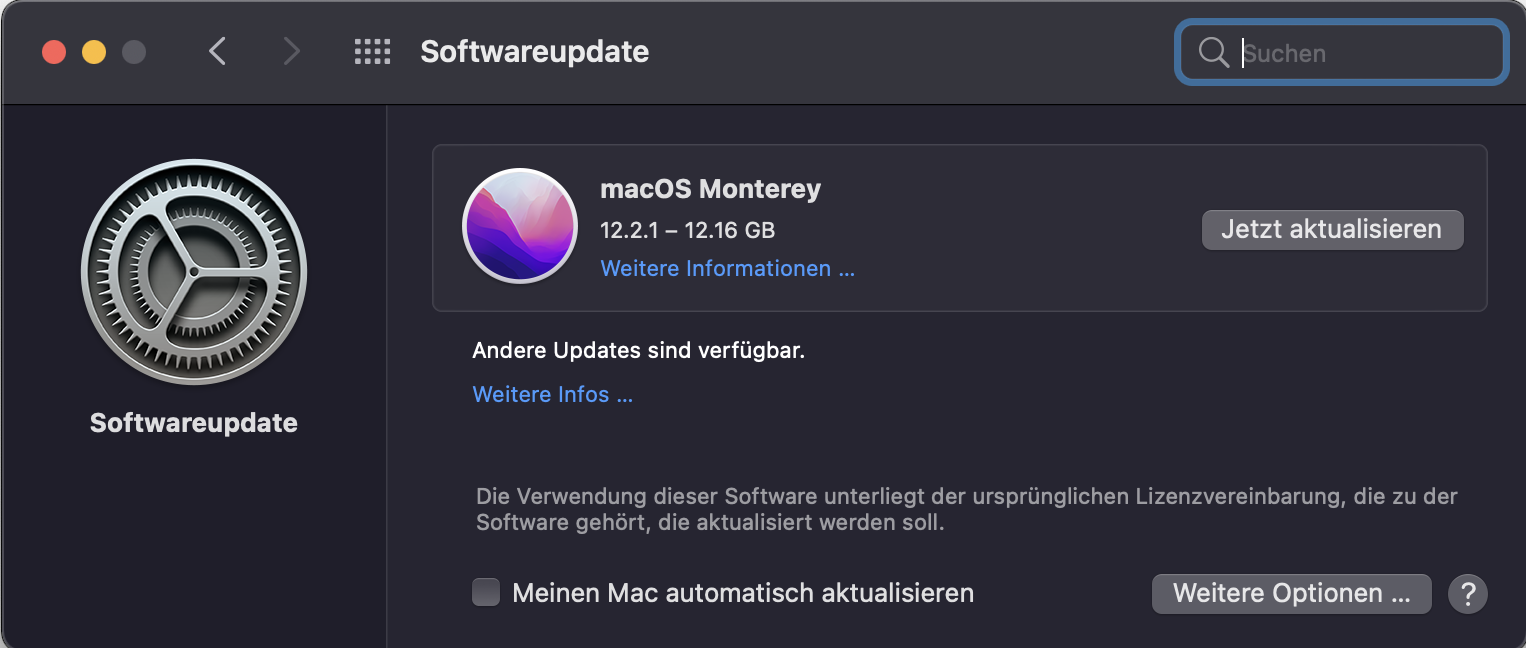 Mac Update ist verfügbar
