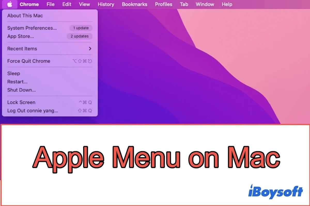 Apple  Menü auf dem Mac 