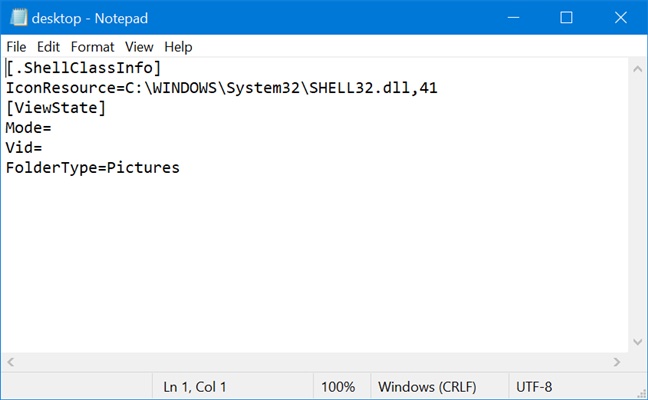 contents of desktop ini file