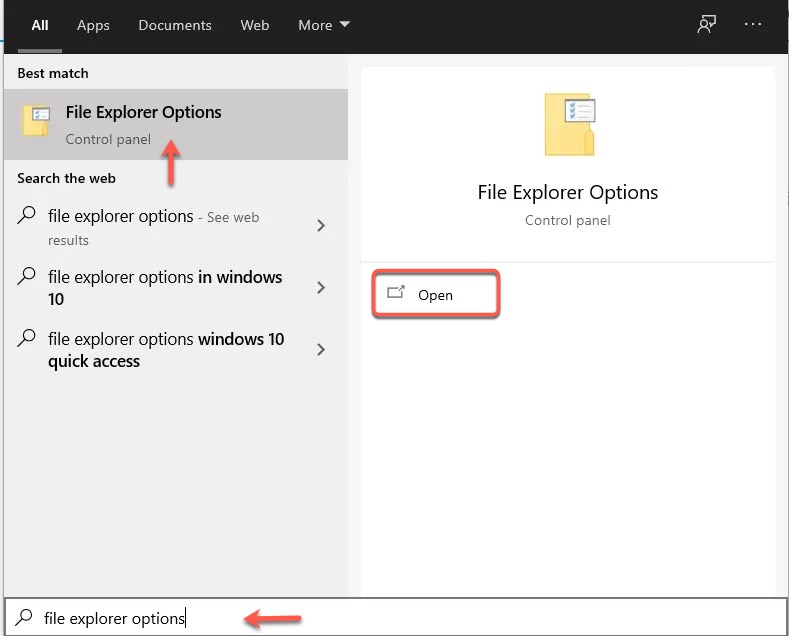 File Explorer Options