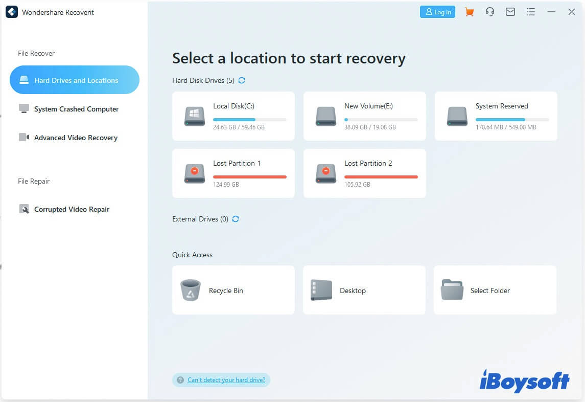 Recoverit Data Recovery software