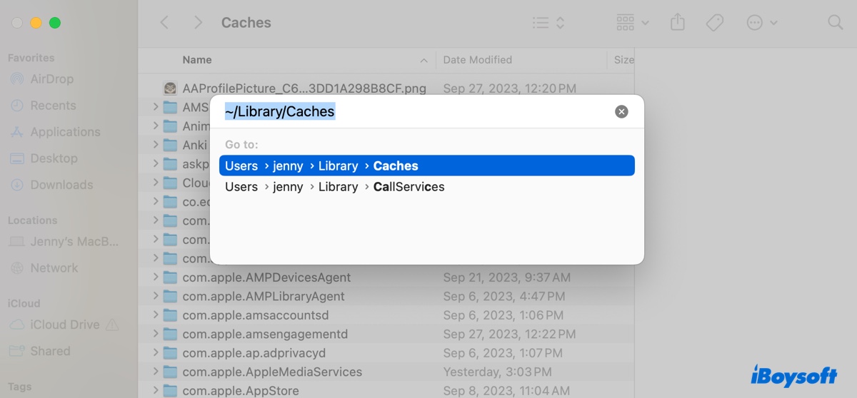 Delete caches of the app that is not working on macOS Sonoma