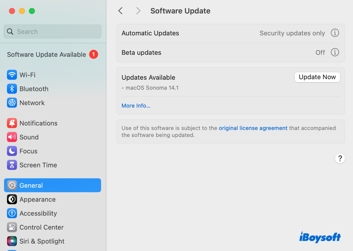 Aktualisieren Sie macOS Sonoma, um das Problem des App-Absturzes zu beheben