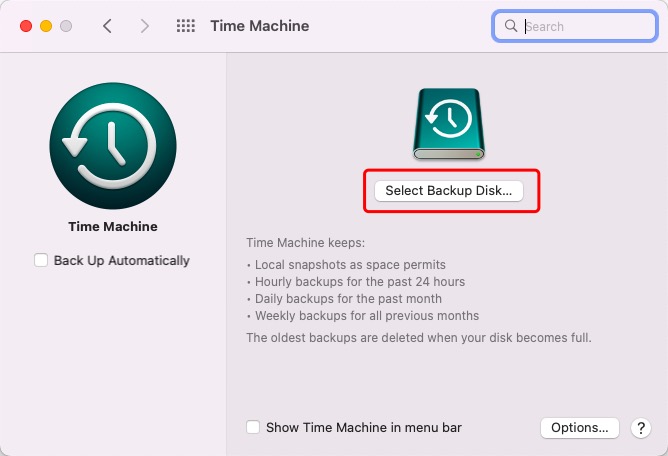 Wie man Fotos auf einem Mac auf eine externe Festplatte über die Time Machine sichert