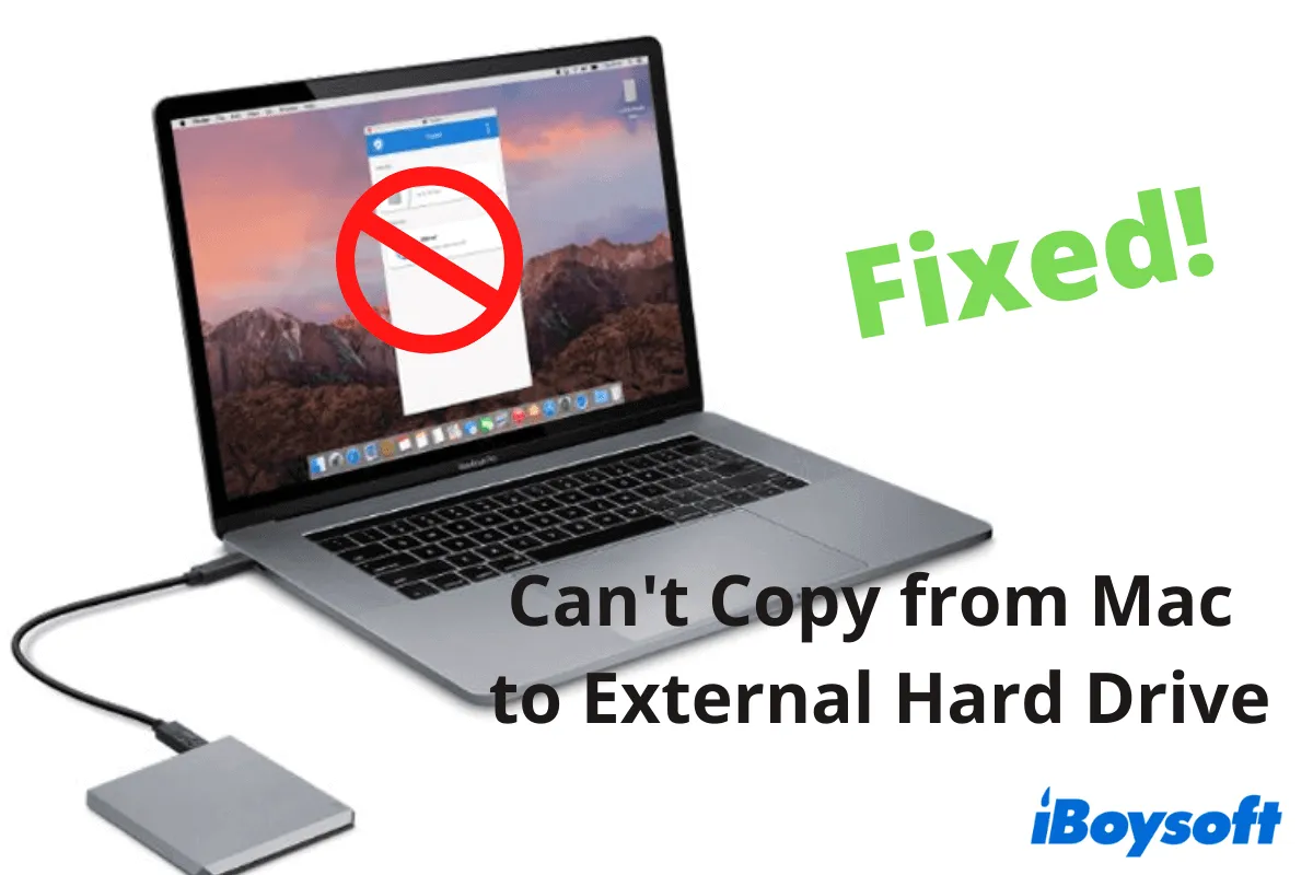 no se puede copiar desde mac a disco duro externo
