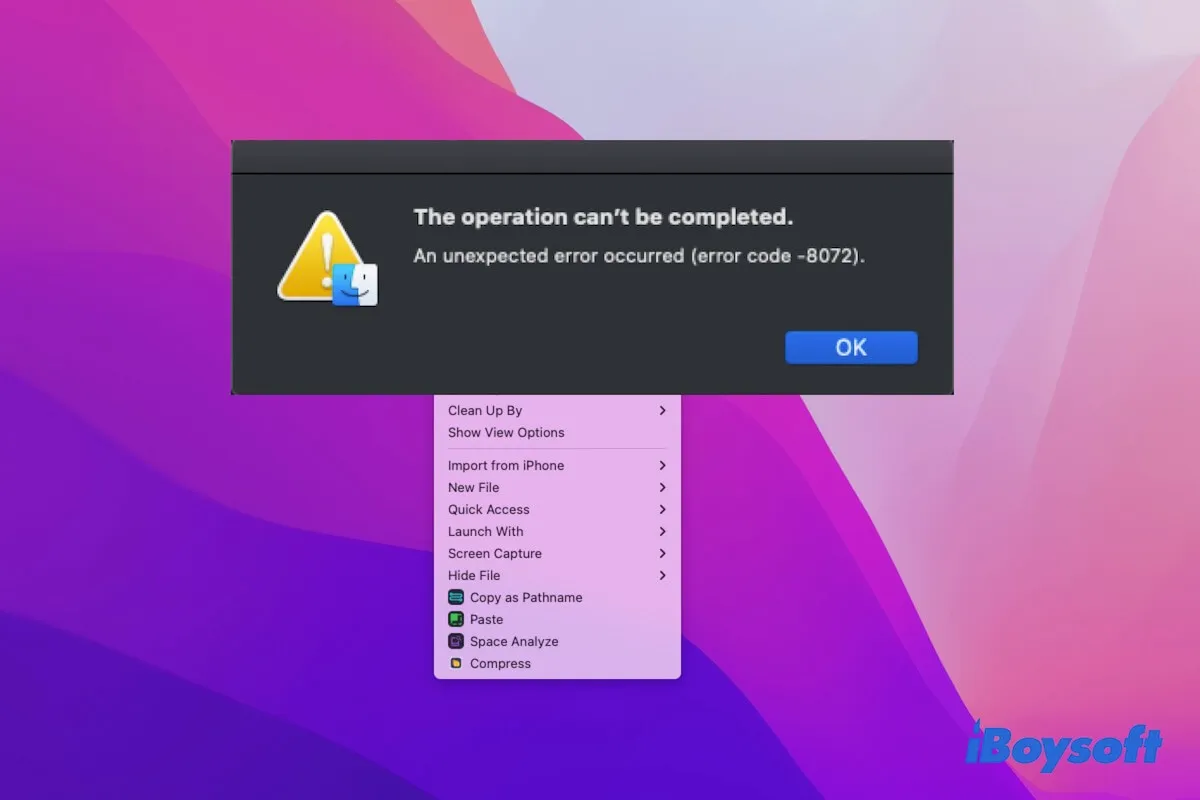 impossible de créer un nouveau dossier sur le bureau Mac