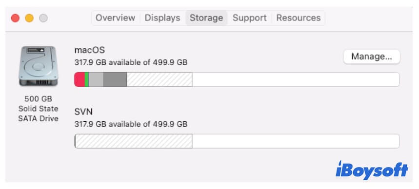 check free space on Mac hard drive
