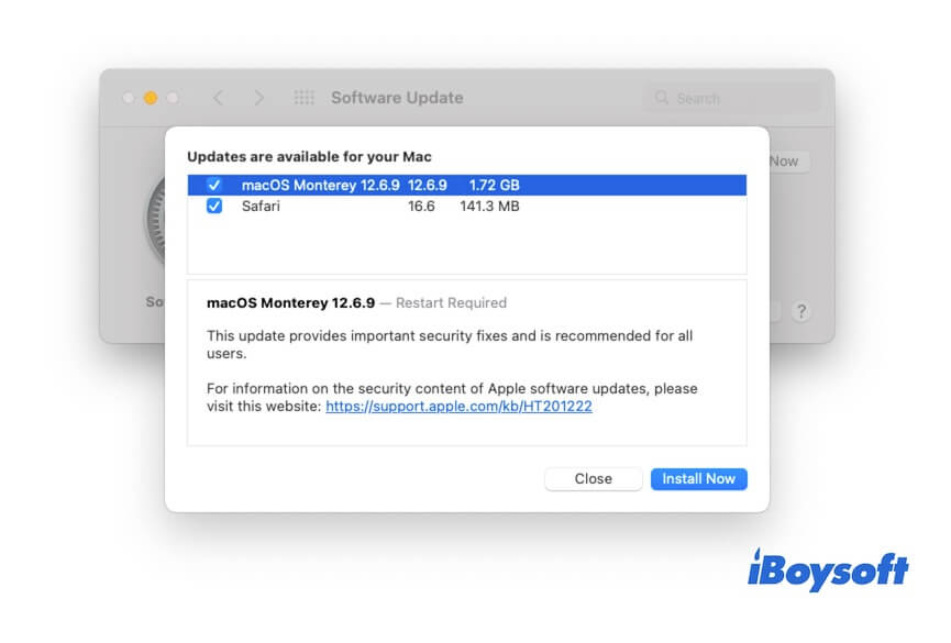 update minor updates of the current macOS