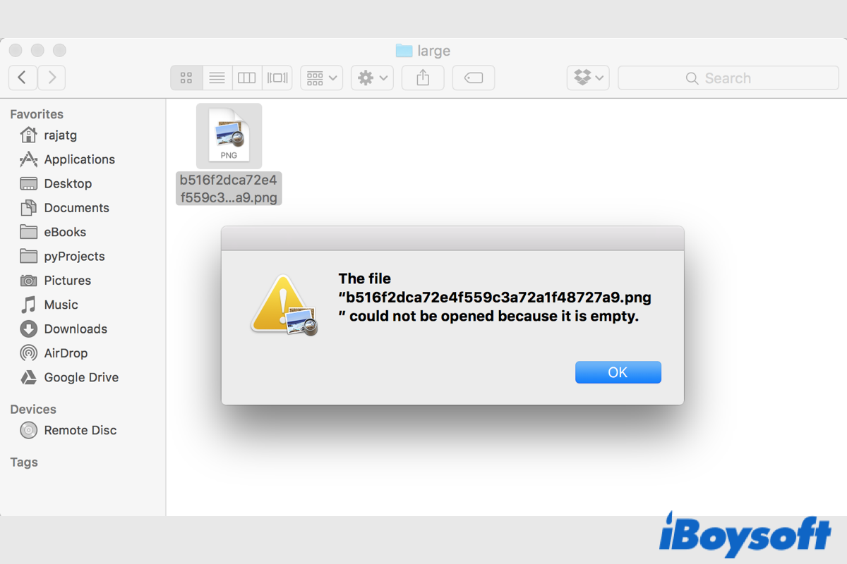 não é possível abrir arquivos no mac