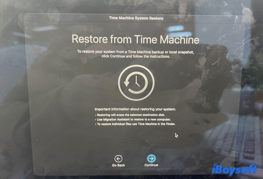 restaurar desde Time Machine
