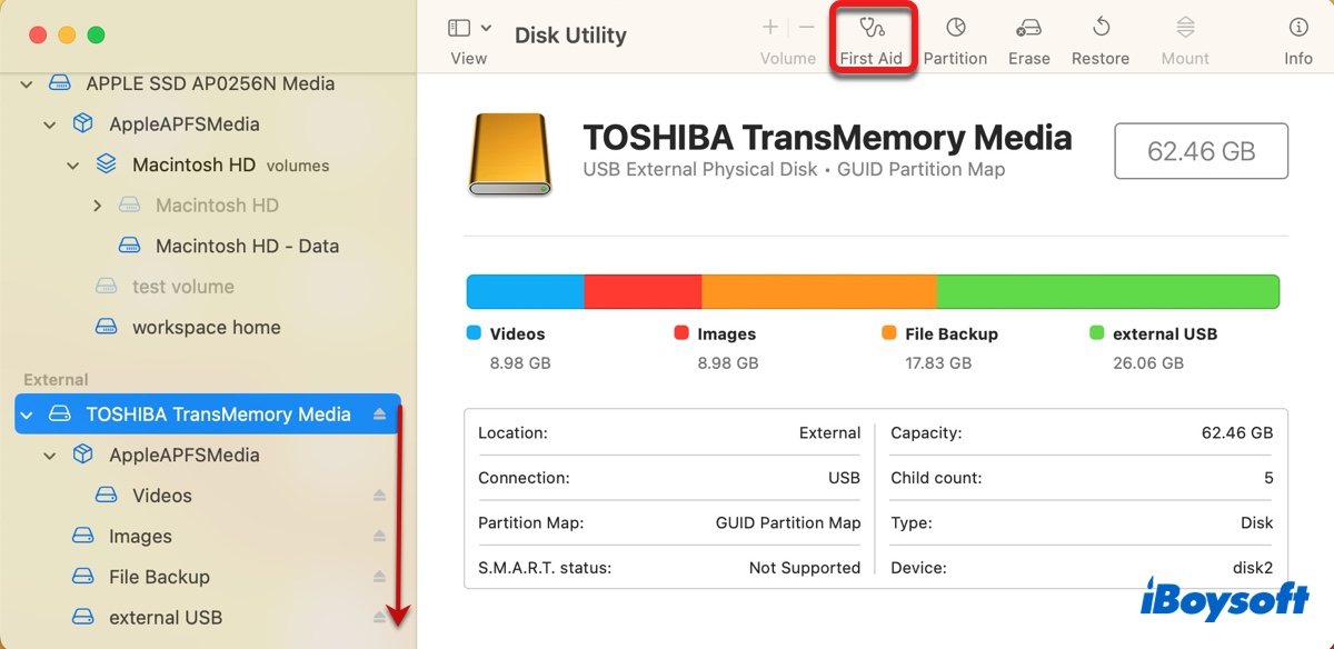 Reparieren Sie Ihre externe Festplatte auf dem Mac