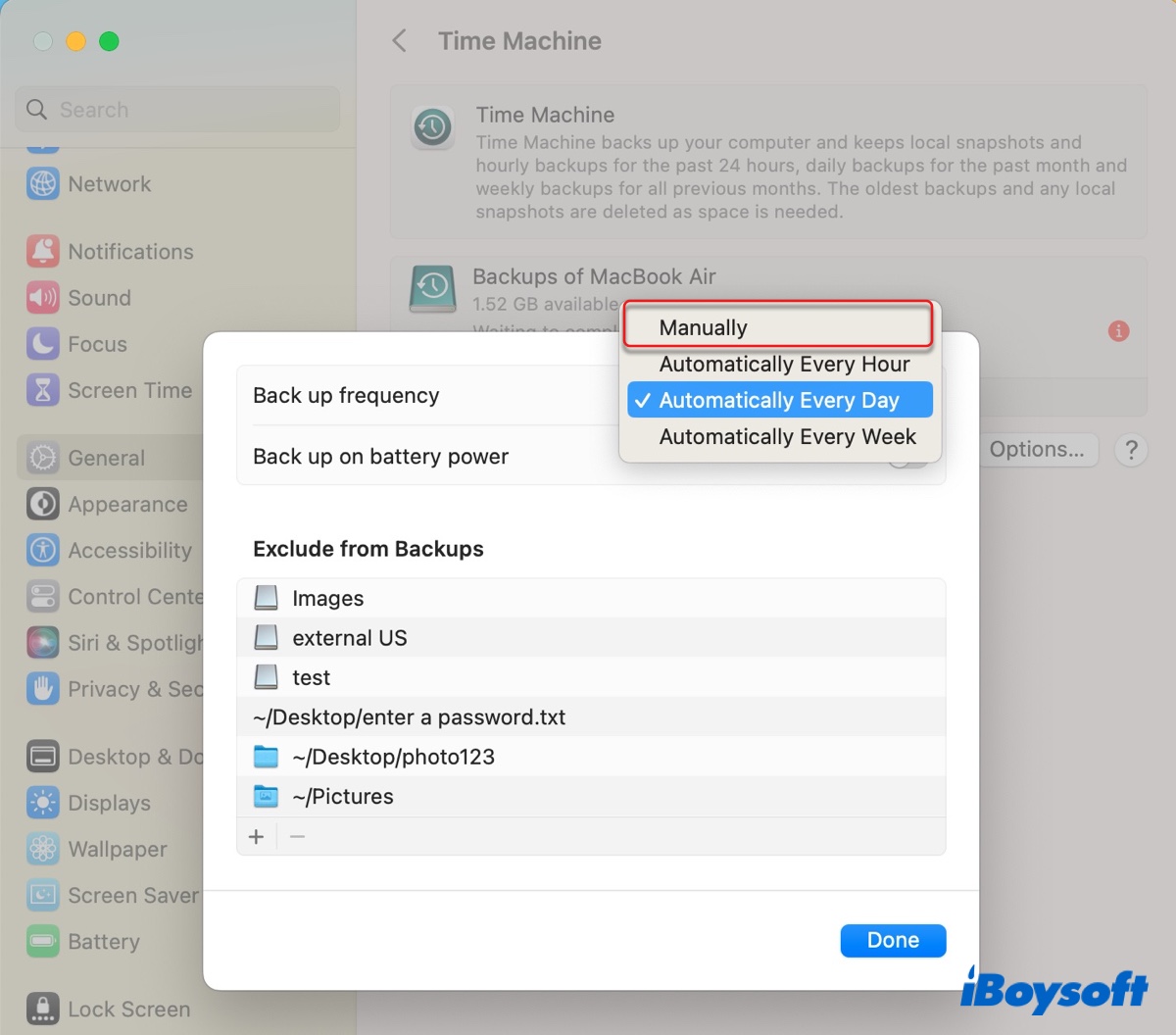 Time Machine auf macOS Ventura oder neuer deaktivieren