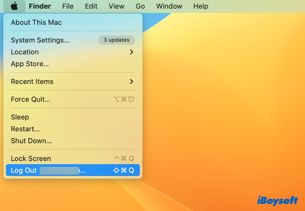 Melden Sie sich von Ihrem Mac ab