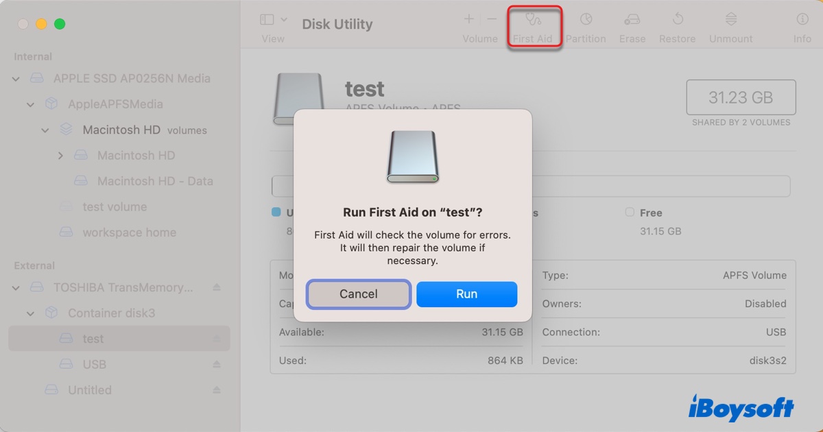 Reparieren Sie das nicht eingehängte Laufwerk auf dem Mac