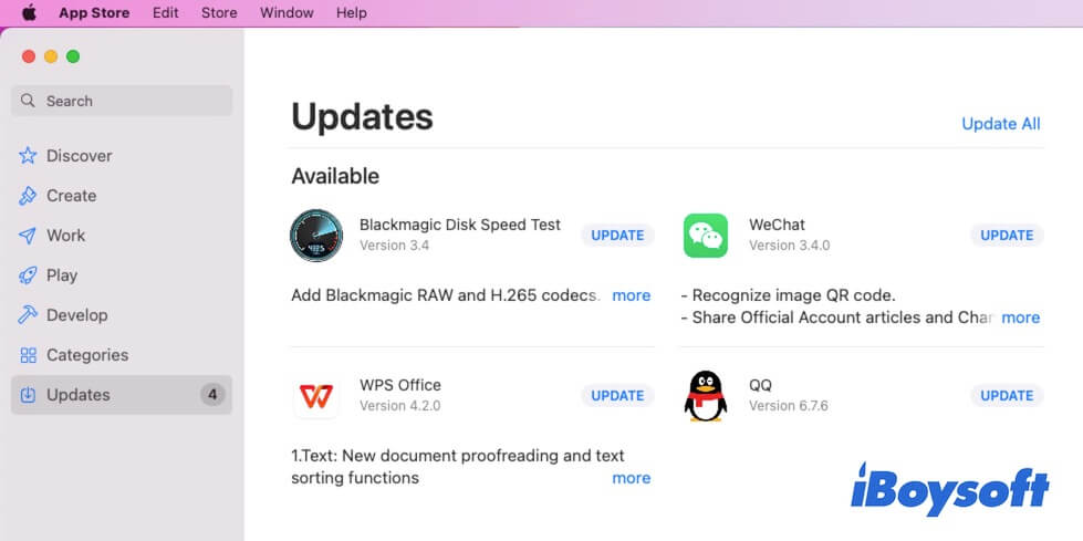 update apps on Mac