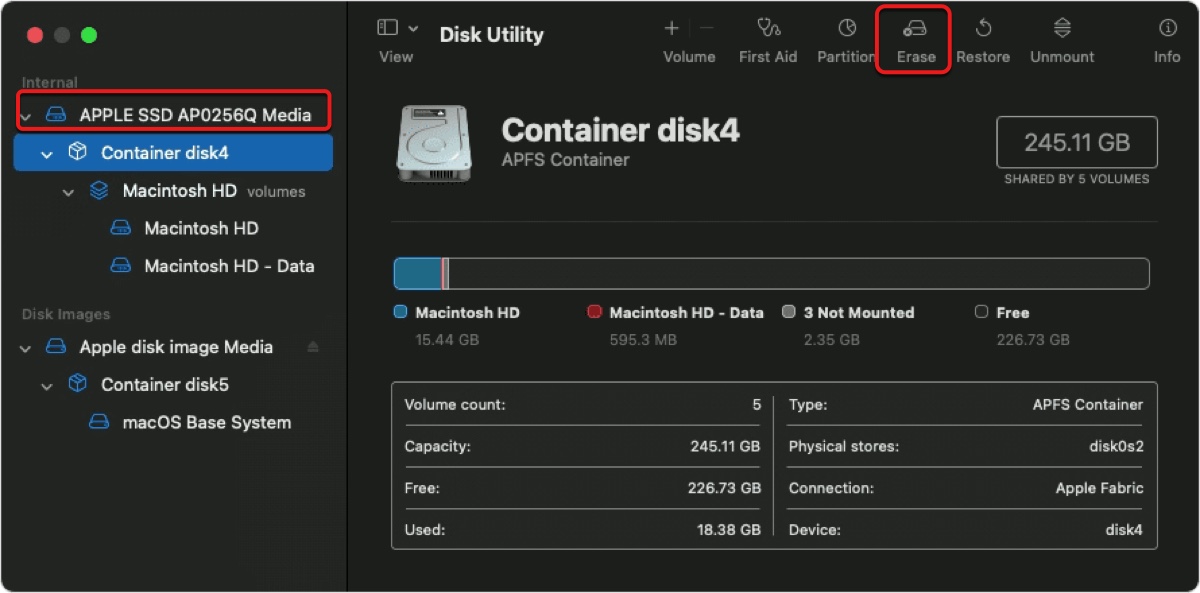 Borrar tu disco en Modo de Recuperación