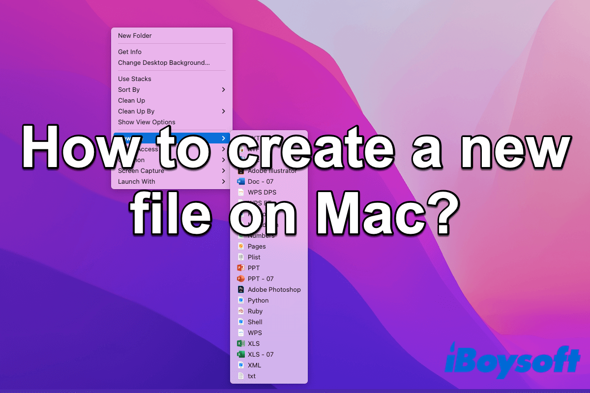 Wie erstelle ich eine neue Datei auf einem Mac