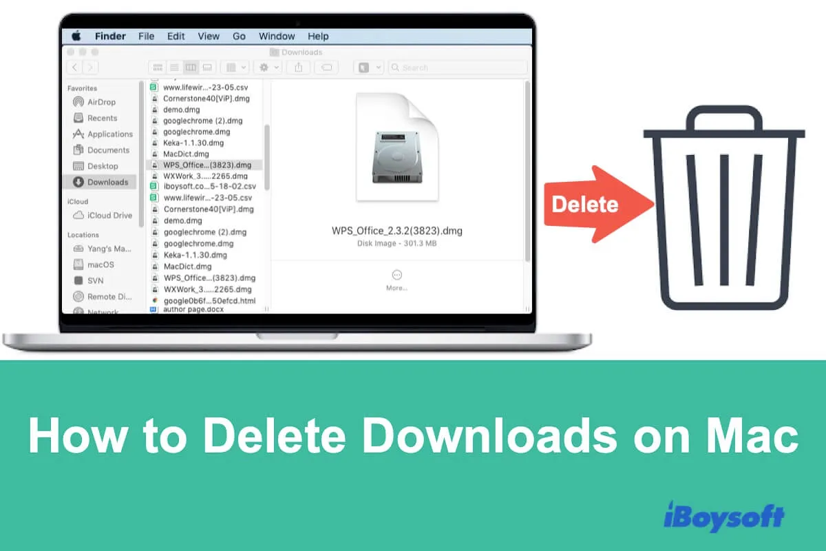 delete downloads on Mac