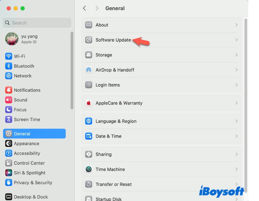 access Software Update on Mac