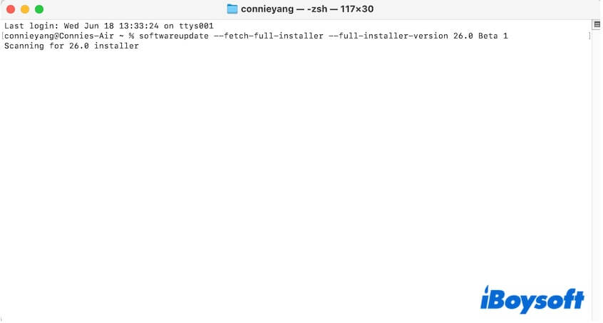 download macOS Tahoe with Terminal