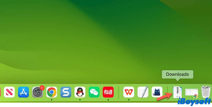 find Downloads folder from Dock