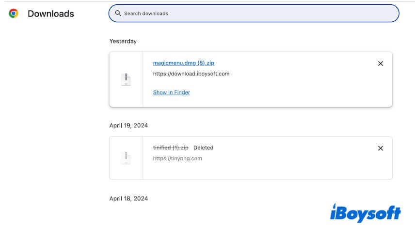 find downloads in Chrome