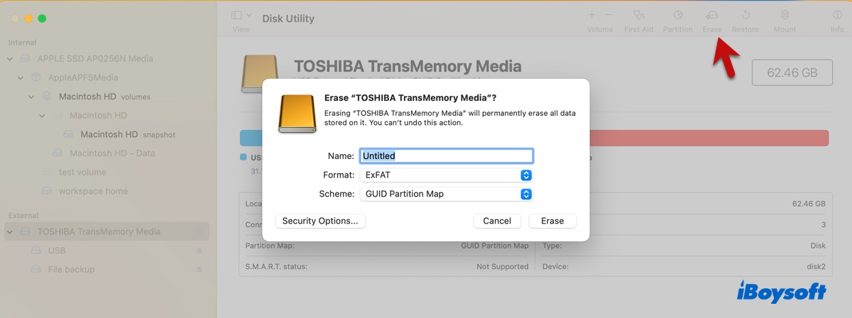 exFAT-Laufwerk auf Mac formatieren
