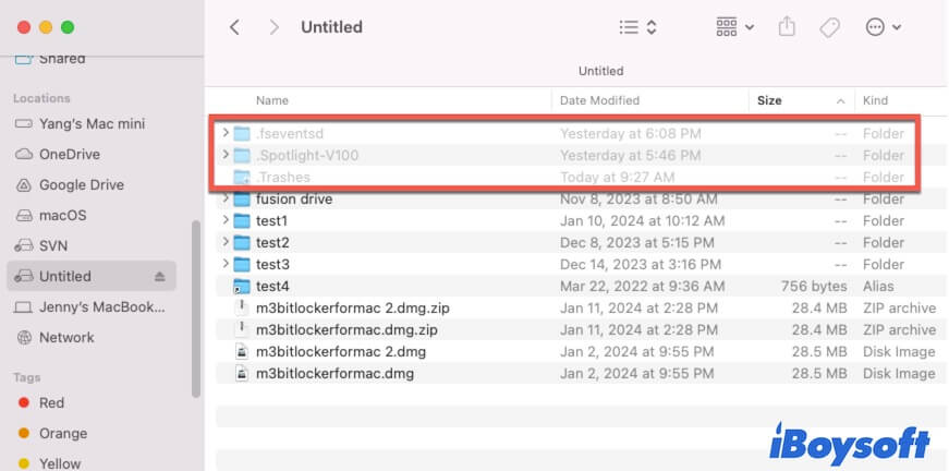 versteckte Dateien auf externer Festplatte anzeigen