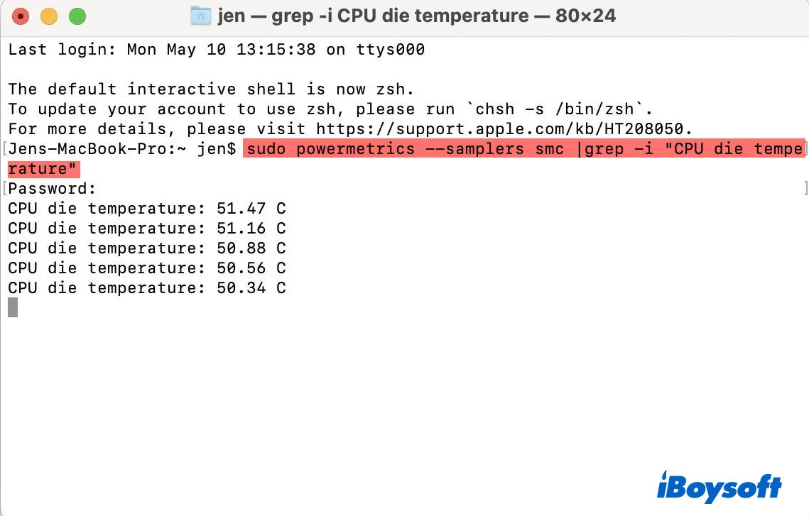 how to check Mac temperature