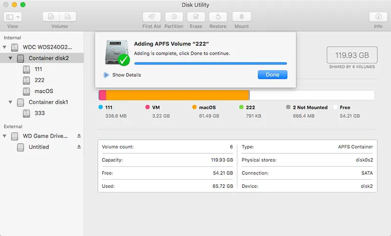 finish erasing disk on mac