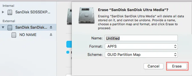 formatear tarjeta SD en Mac