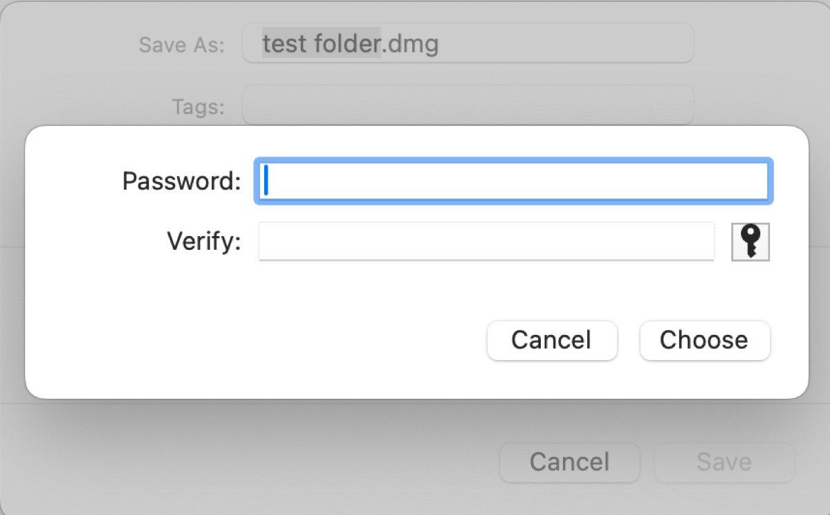 Enter the password for the folder
