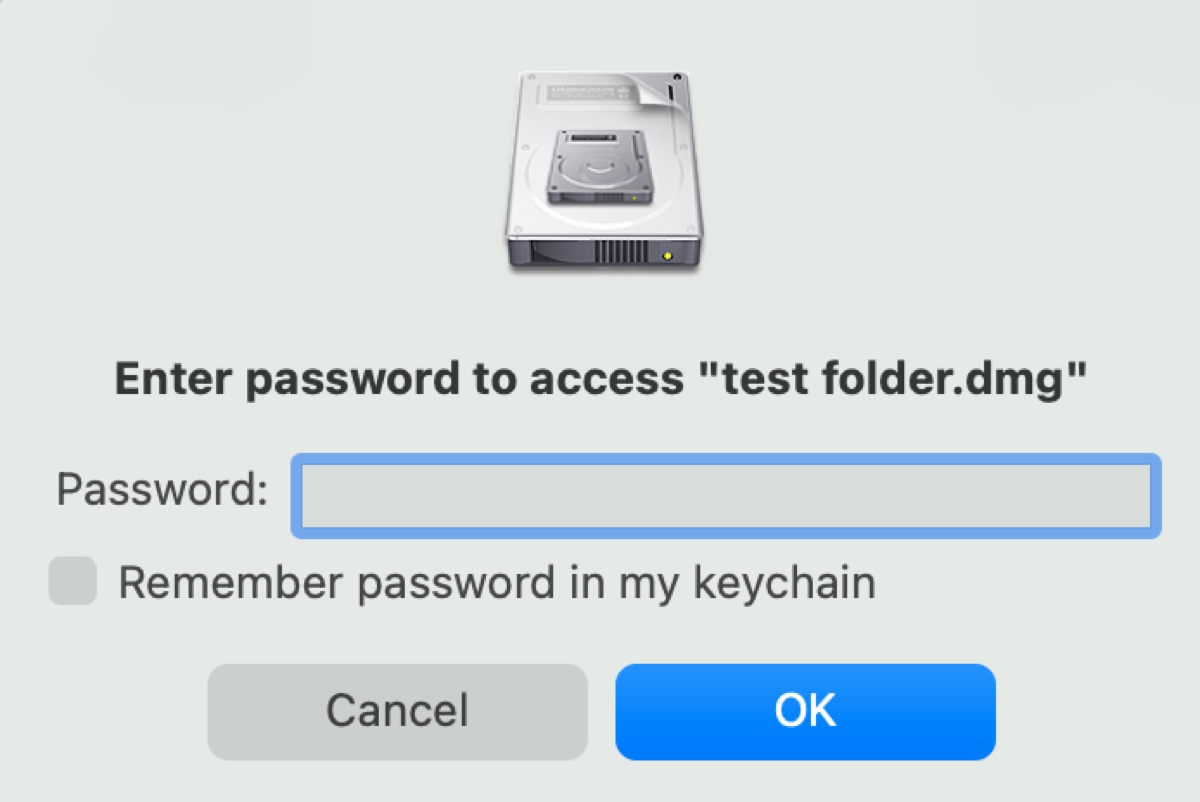 Macで外部ハードドライブ上の暗号化フォルダをアクセスする前にロックを解除する
